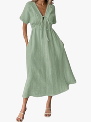 BEAUMONT NICE | ROBE MAXI À COL EN V POUR FEMMES