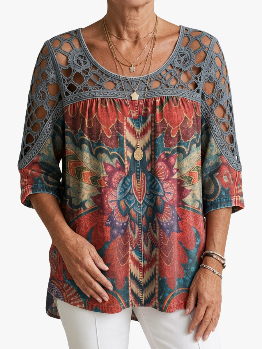 BEAUMONT NICE | BLOUSE À IMPRIMÉ ETHNIQUE POUR FEMMES
