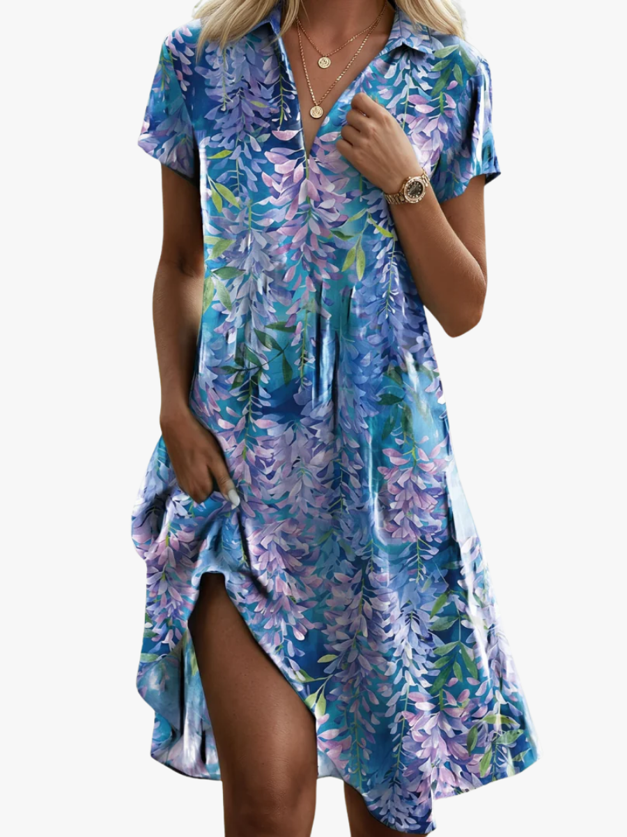 BEAUMONT NICE | CHIC ROBE MIDI IMPRIMÉE POUR FEMMES