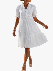 BEAUMONT NICE | ROBE À VOLANTS BRODÉE POUR FEMMES
