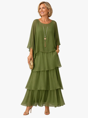BEAUMONT NICE | ROBE MAXI EN CHIFFON SUPERPOSÉE POUR FEMMES