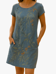 BEAUMONT NICE | ROBE IMPRIMÉE À COL ROND POUR FEMMES