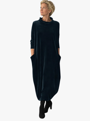 BEAUMONT NICE | ROBE MAXI EN VELOURS DRAPÉE POUR FEMMES