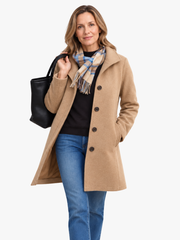 BEAUMONT NICE | MANTEAU DROIT CLASSIQUE À BOUTONS POUR FEMMES