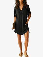 BEAUMONT NICE | ROBE TUNIQUE À COL EN V POUR FEMMES