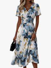 BEAUMONT NICE | ROBE MIDI FLORALE MODERNE POUR FEMMES