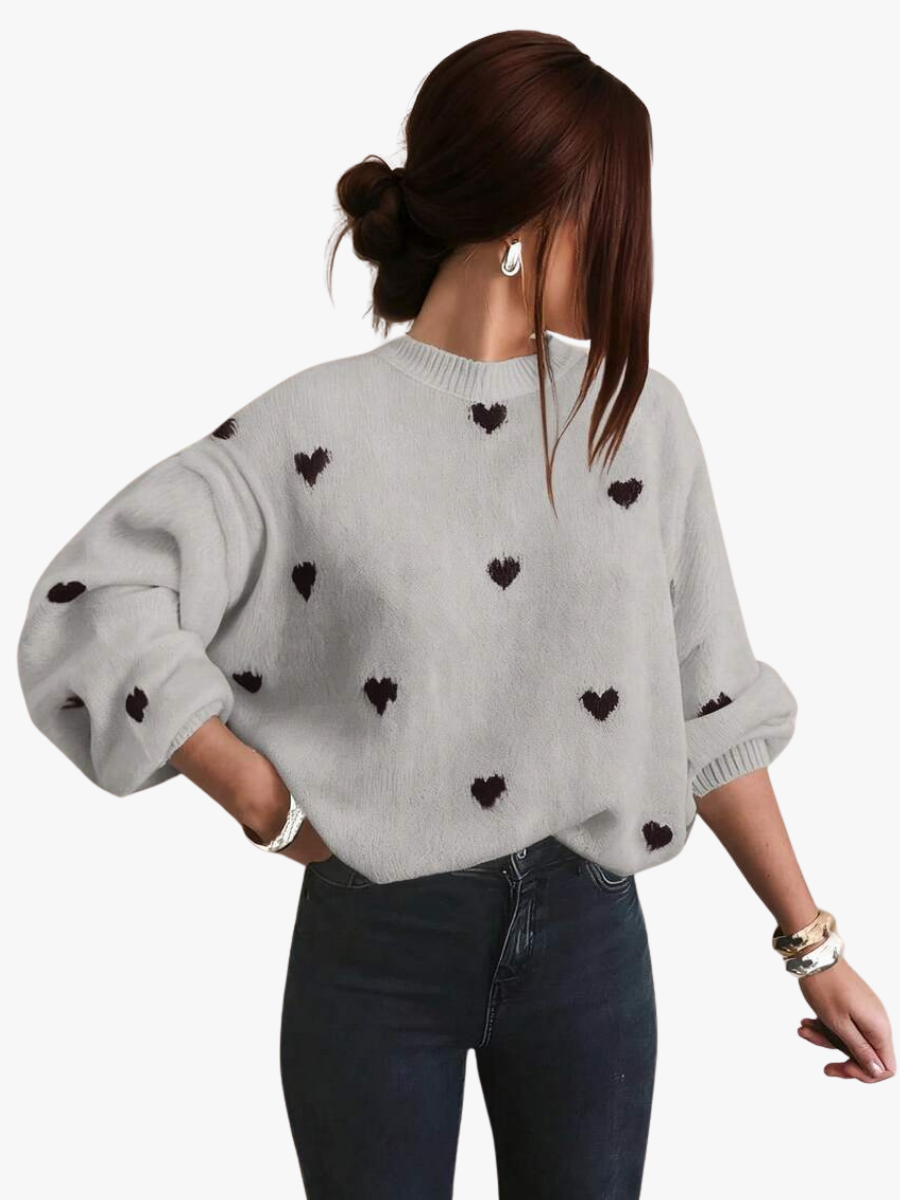 BEAUMONT NICE | SWEAT À COL ROND AVEC MOTIF CŒUR POUR FEMMES