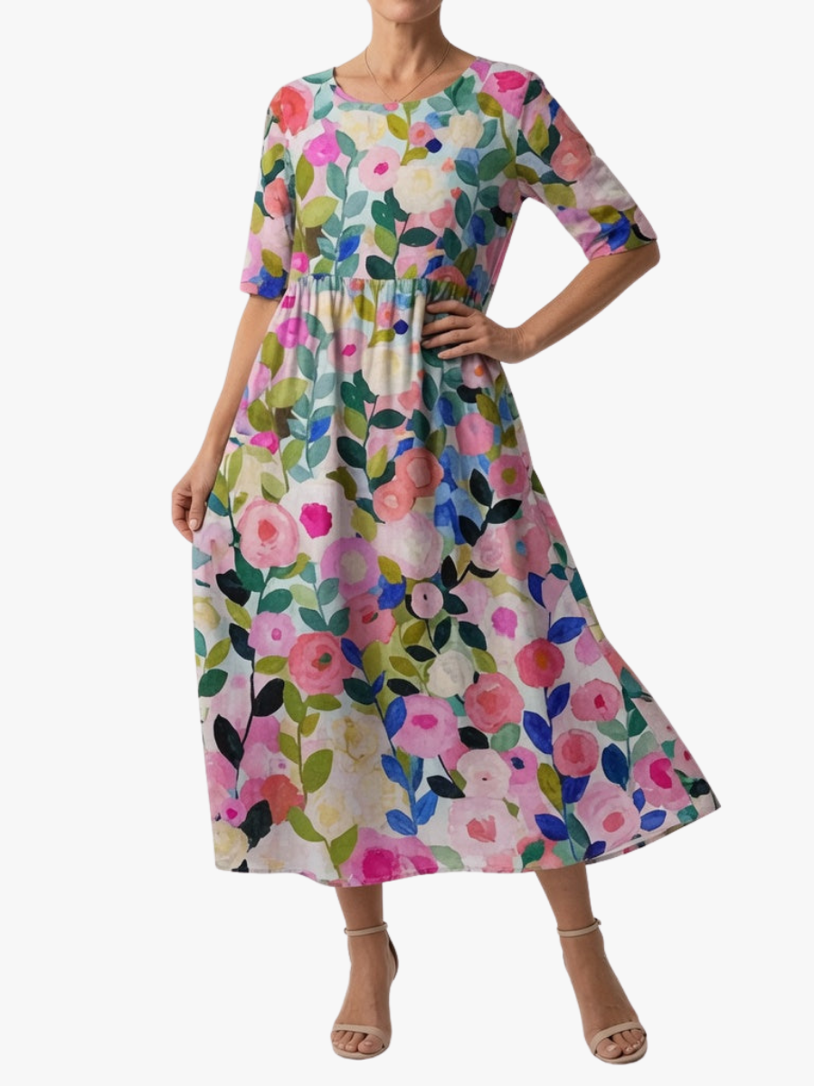 BEAUMONT NICE | ROBE MAXI FLORALE IMPRIMÉE POUR FEMMES