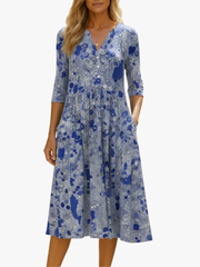 BEAUMONT NICE | ROBE CLASSIQUE À COL EN V POUR FEMMES
