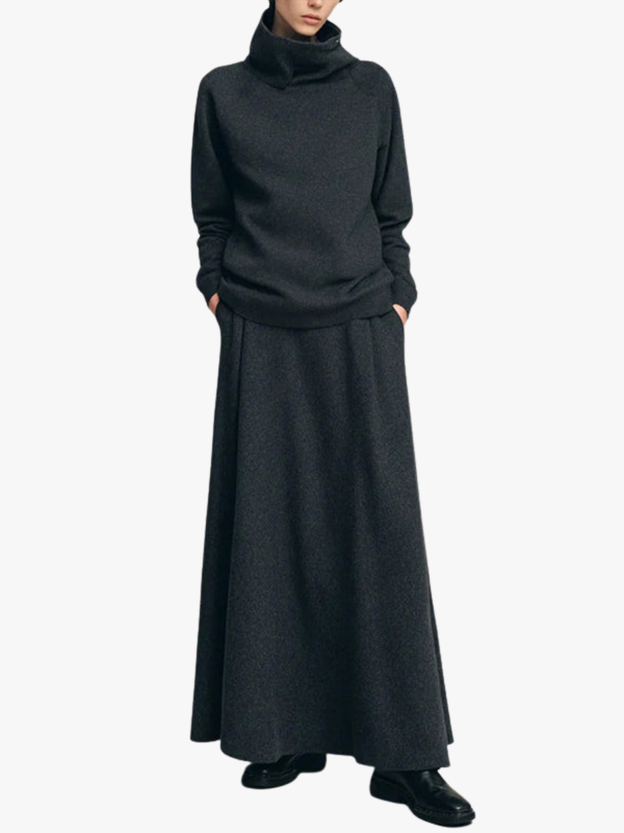 BEAUMONT NICE | ENSEMBLE JUPE MAXI À COL ROLLO POUR FEMMES