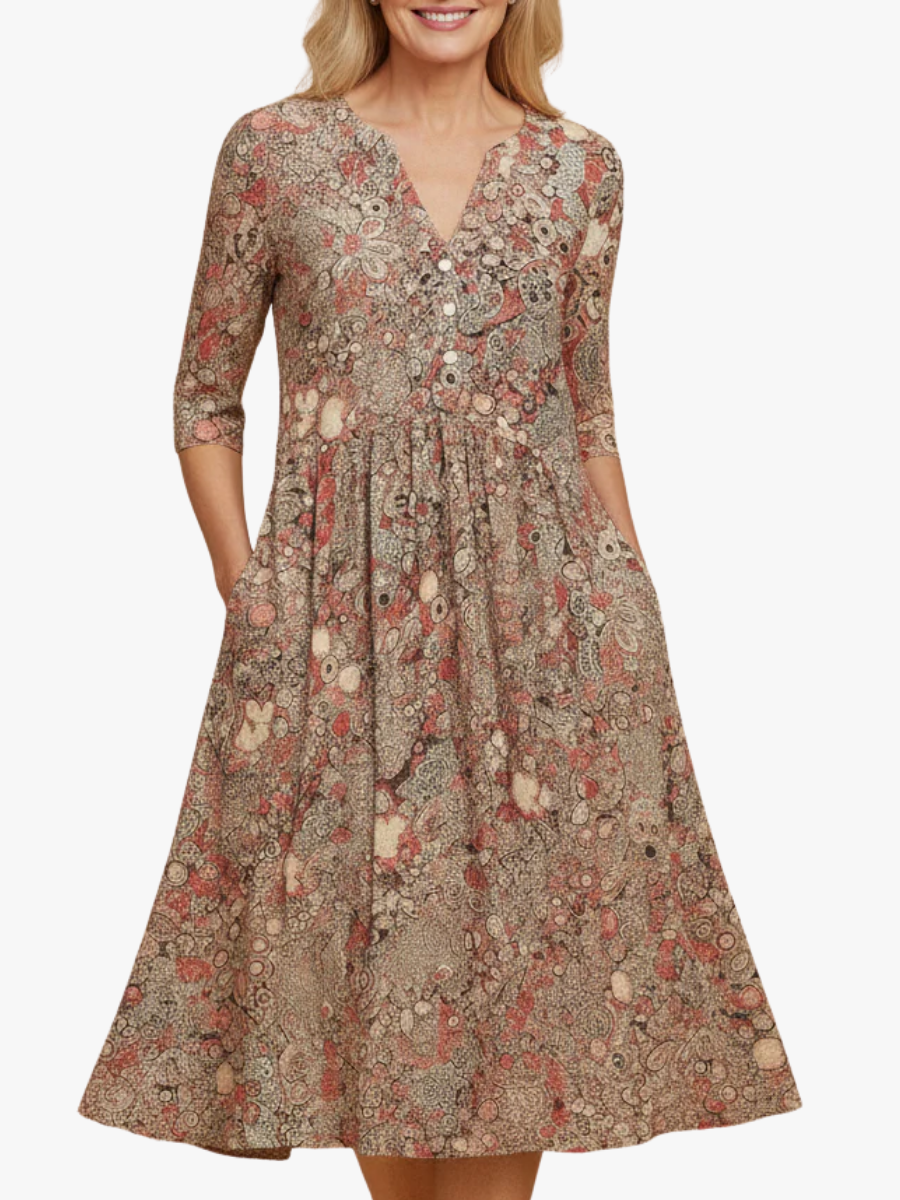 BEAUMONT NICE | ROBE MIDI À COL EN V POUR FEMME