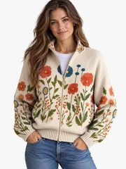BEAUMONT NICE | GILET EN FLORAL ZIPPÉ POUR FEMMES