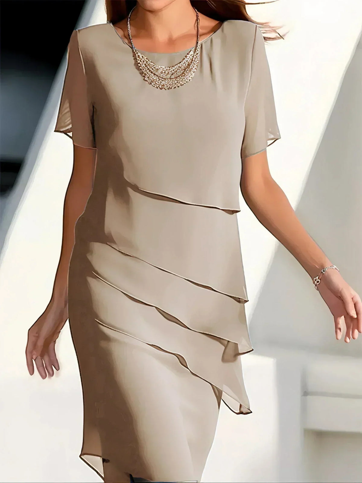 BEAUMONT NICE | ROBE ÉLÉGANTE À VOLANTS POUR FEMMES