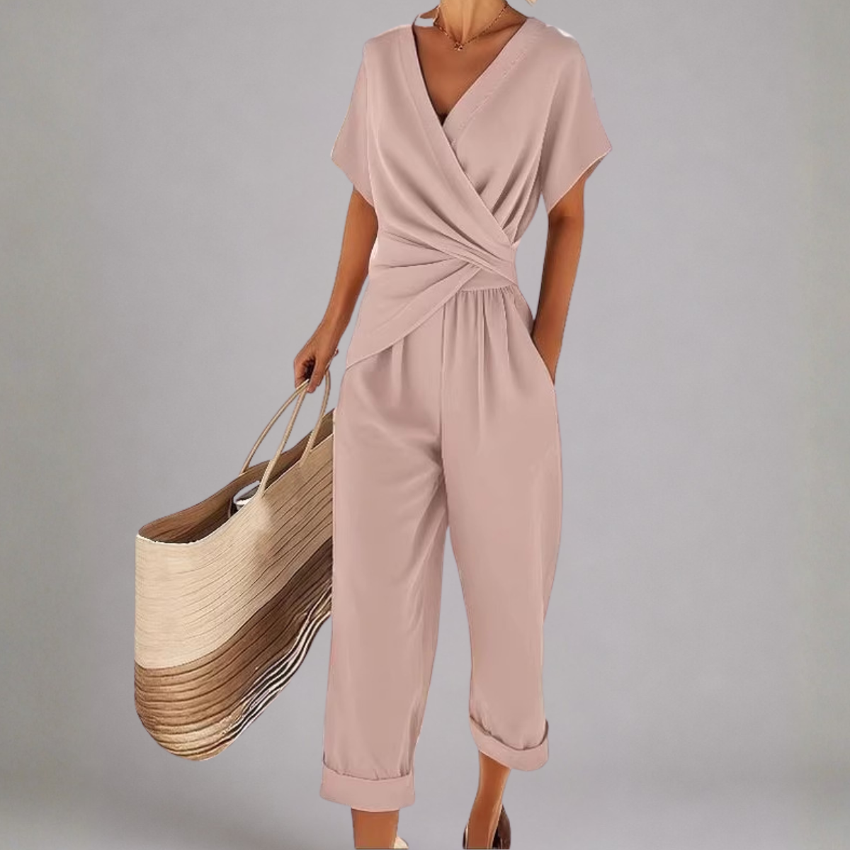 BEAUMONT NICE | ENSEMBLE PANTALON LARGE STYLE WRAP POUR FEMMES