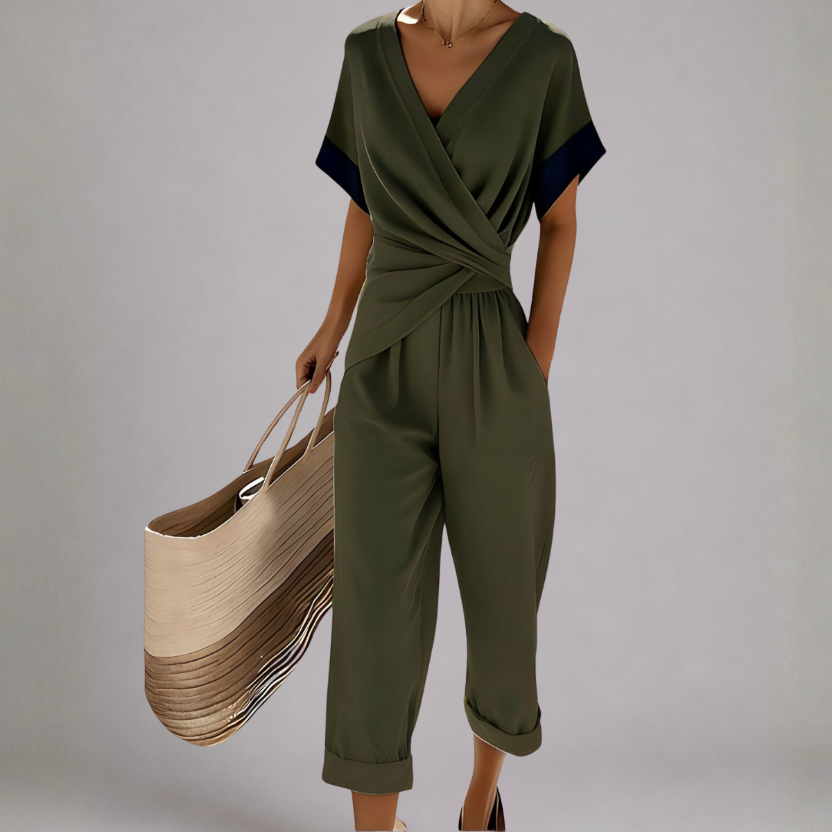 BEAUMONT NICE | ENSEMBLE PANTALON LARGE STYLE WRAP POUR FEMMES