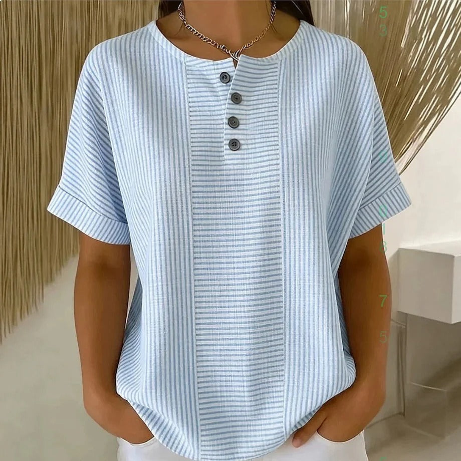 BEAUMONT NICE | BLOUSE À BOUTONS RAYÉE POUR FEMMES