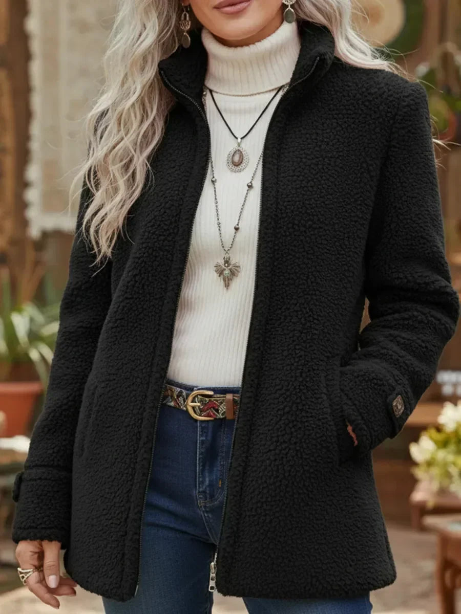 BEAUMONT NICE | VESTE BOUCLÉE COL MONTANT POUR FEMMES