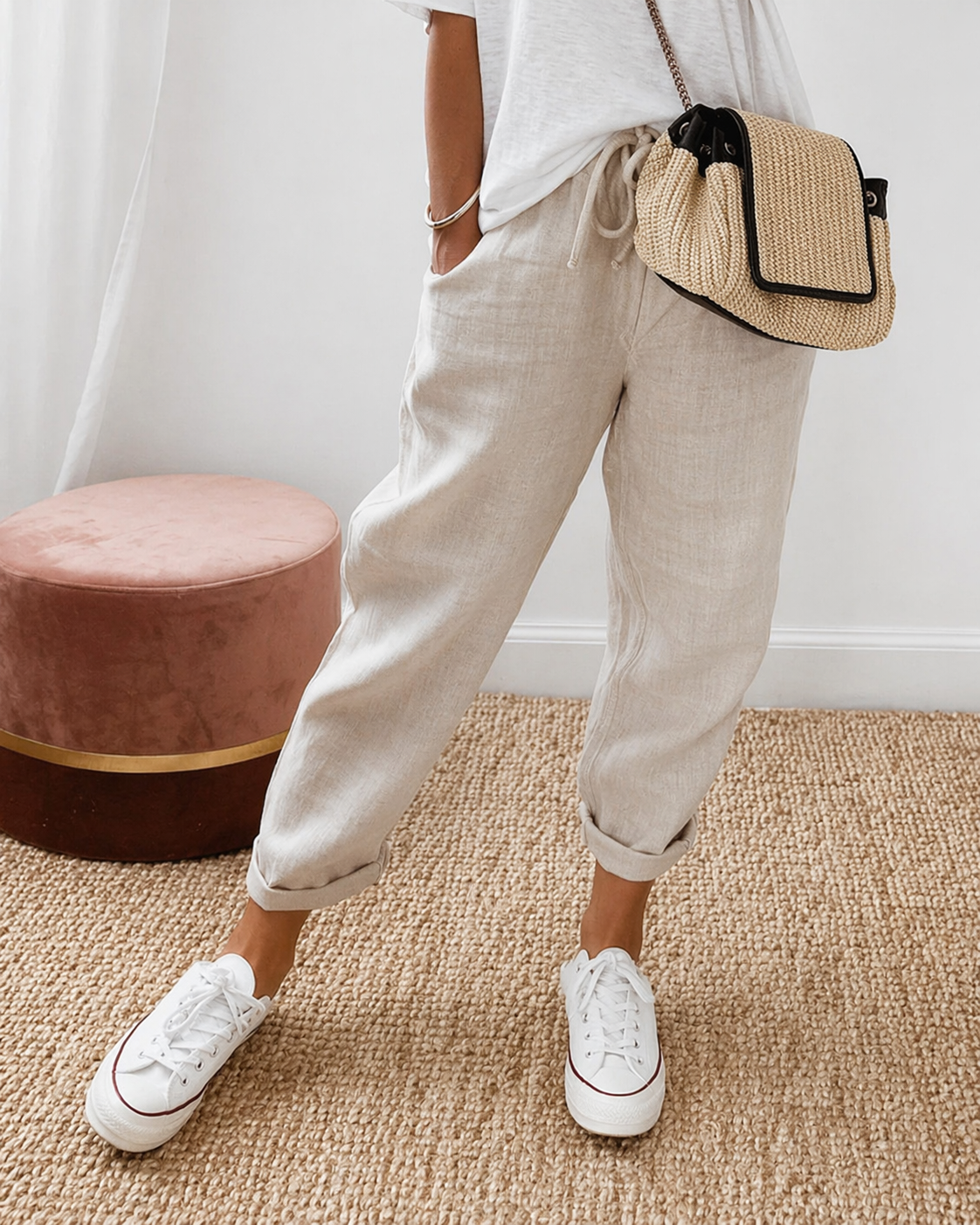 BEAUMONT NICE | PANTALON LIN DÉTENDU POUR FEMMES