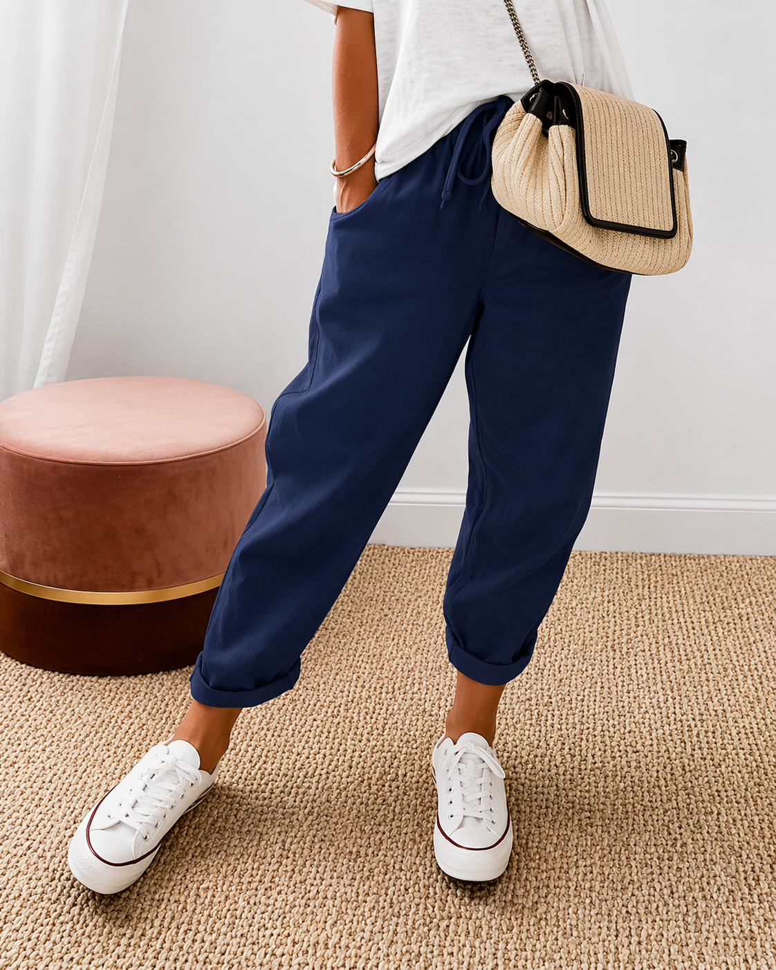 BEAUMONT NICE | PANTALON LIN DÉTENDU POUR FEMMES