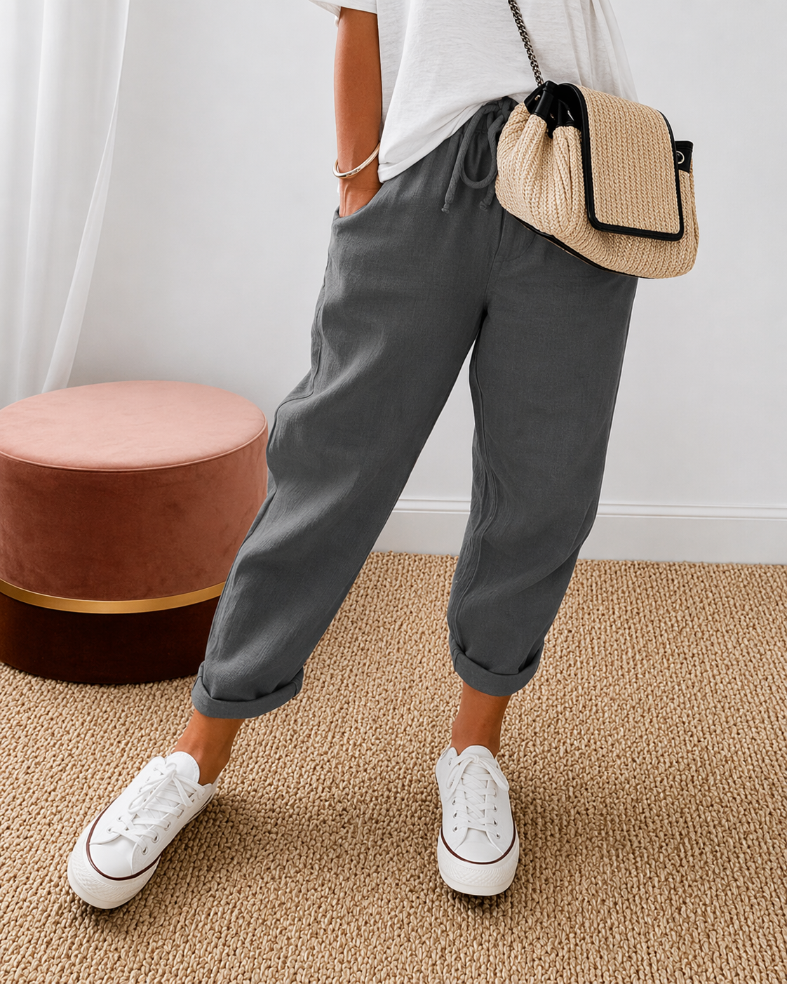 BEAUMONT NICE | PANTALON LIN DÉTENDU POUR FEMMES