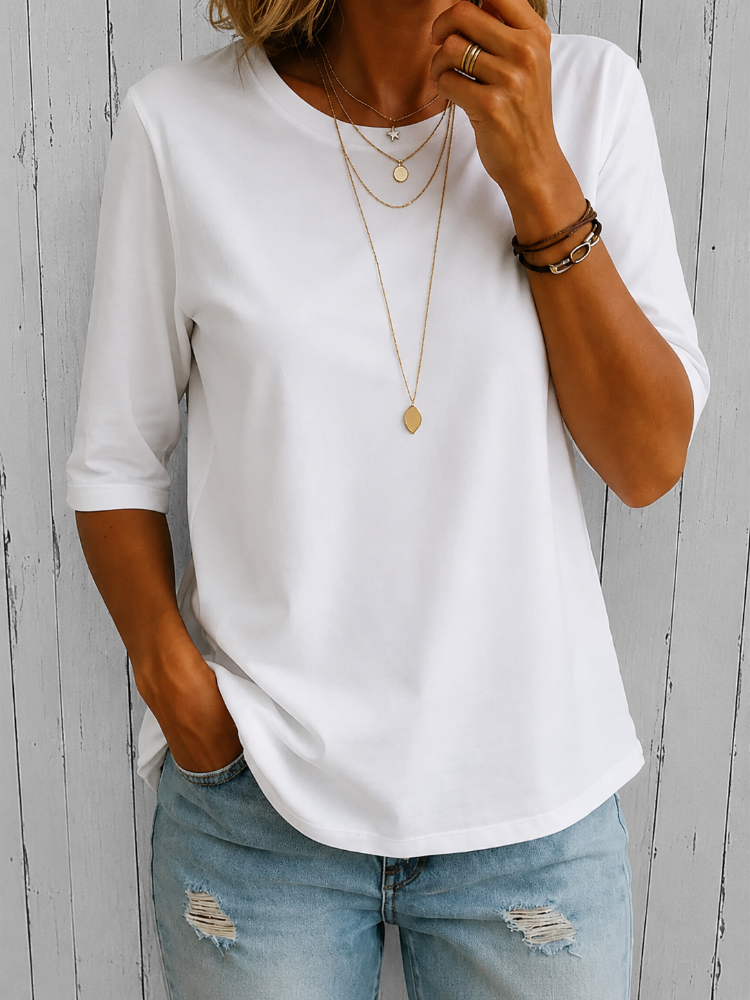 BEAUMONT NICE | T-SHIRT À MANCHES MIDI POUR FEMMES