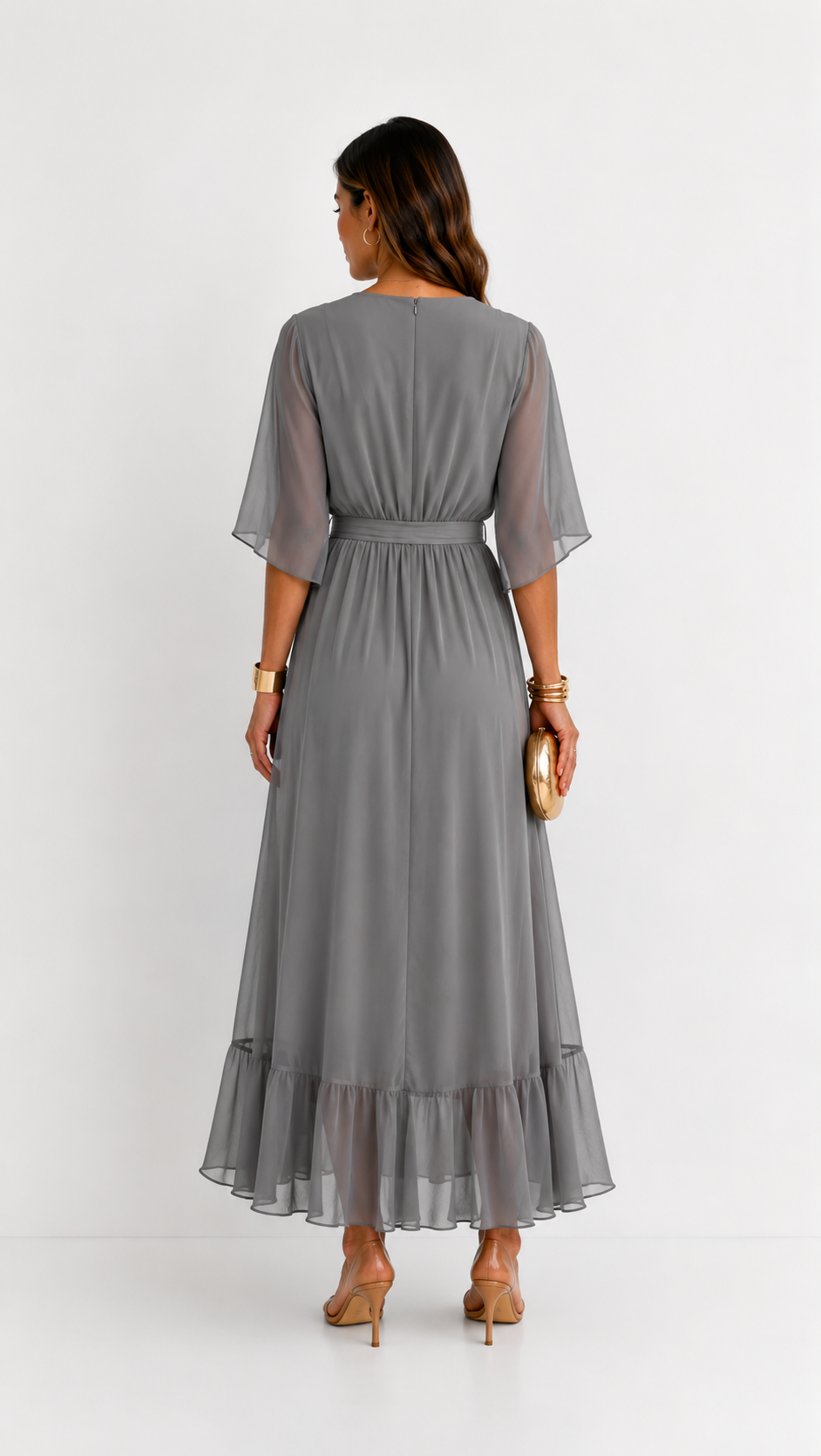 BEAUMONT NICE | ROBE EN CHIFFON À ENVELOPPER POUR FEMMES