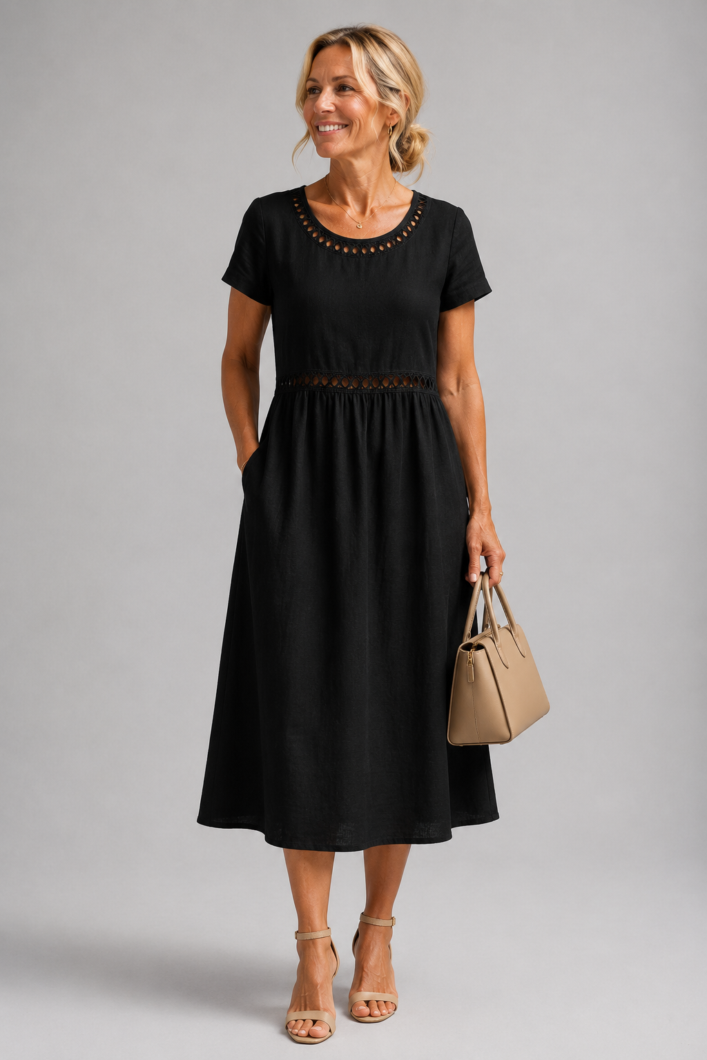 BEAUMONT NICE | MODERNE ROBE MIDI BRODÉE POUR FEMMES