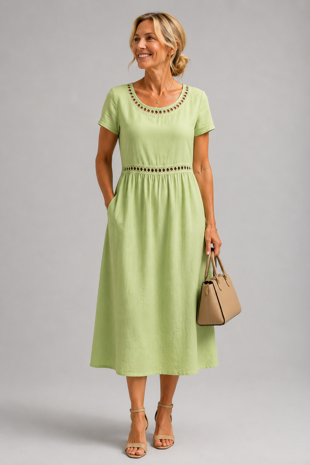 BEAUMONT NICE | MODERNE ROBE MIDI BRODÉE POUR FEMMES