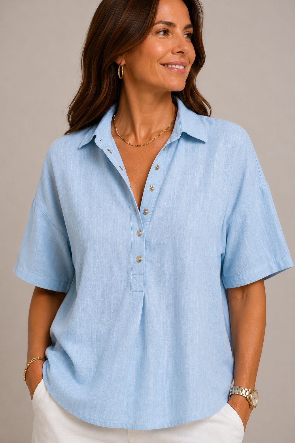 BEAUMONT NICE | CHIC BLOUSE COL V POUR FEMMES