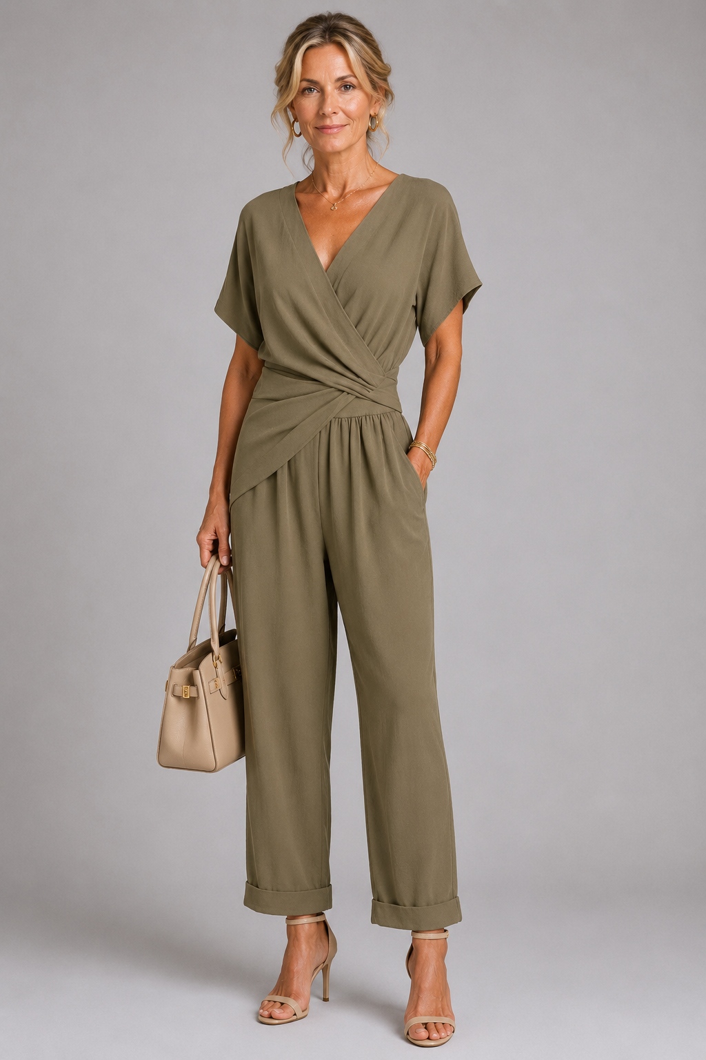BEAUMONT NICE | ENSEMBLE PANTALON LARGE STYLE WRAP POUR FEMMES