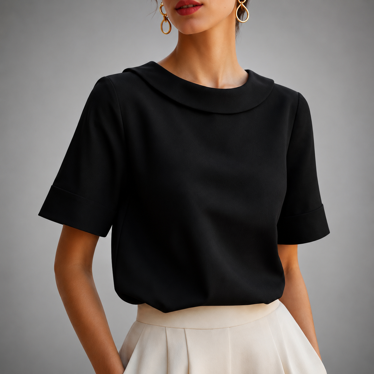 BEAUMONT NICE | CHIC BLOUSE À COL ROND POUR FEMMES