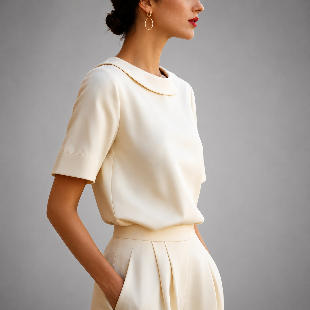 BEAUMONT NICE | CHIC BLOUSE À COL ROND POUR FEMMES