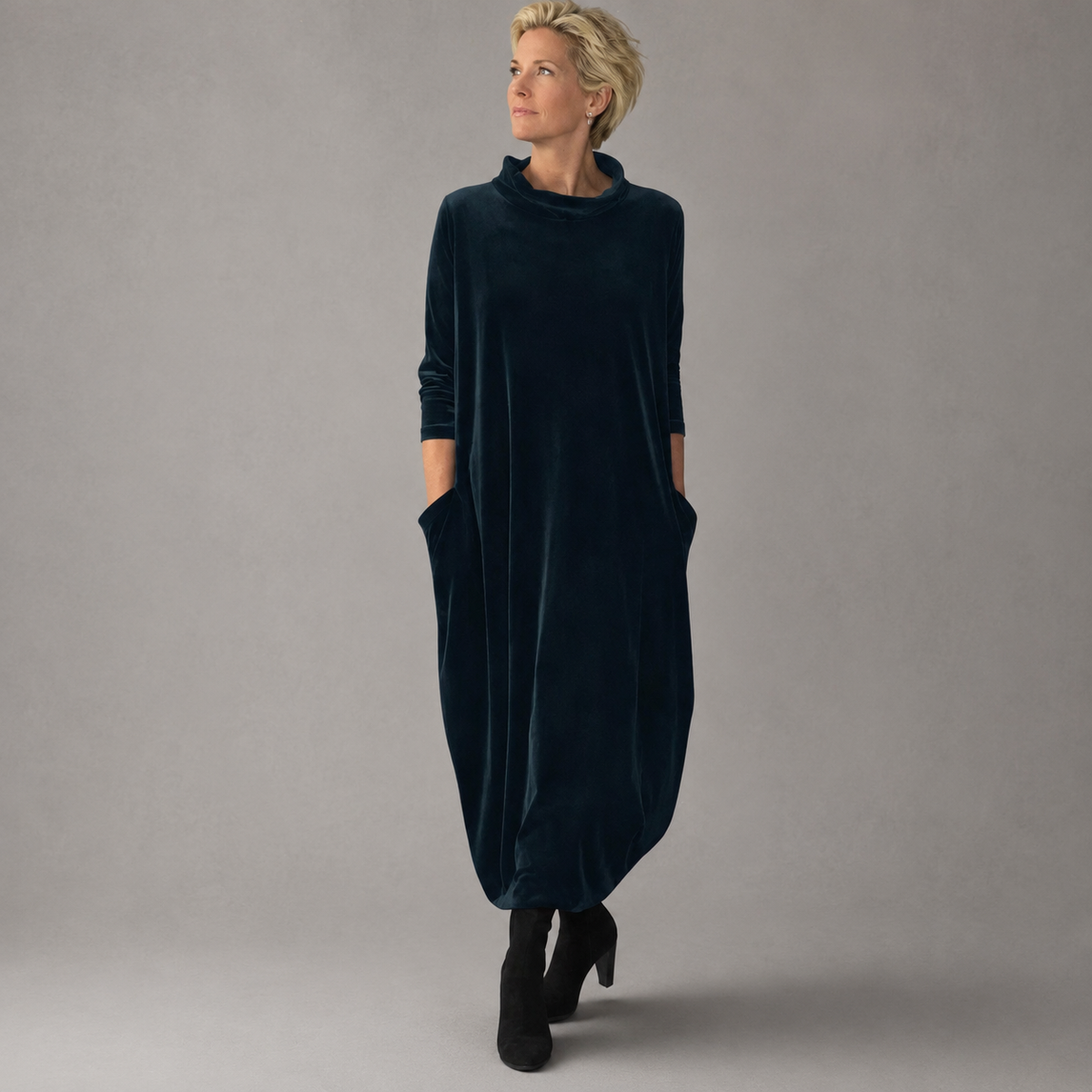 BEAUMONT NICE | ROBE MAXI EN VELOURS DRAPÉE POUR FEMMES