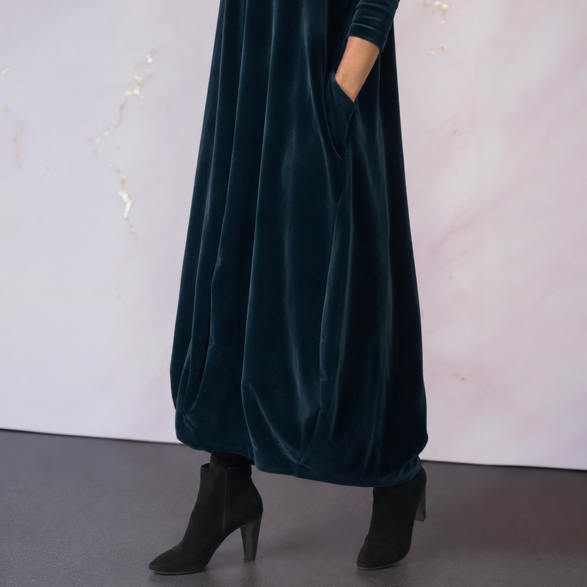 BEAUMONT NICE | ROBE MAXI EN VELOURS DRAPÉE POUR FEMMES