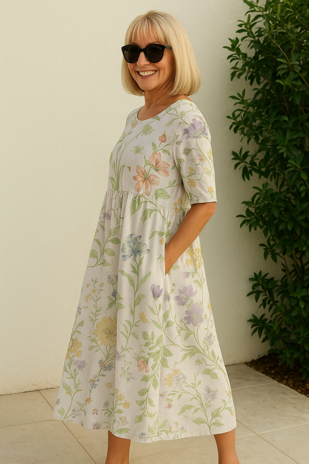 BEAUMONT NICE | BOTANIQUE ROBE MIDI FLUIDE POUR FEMMES