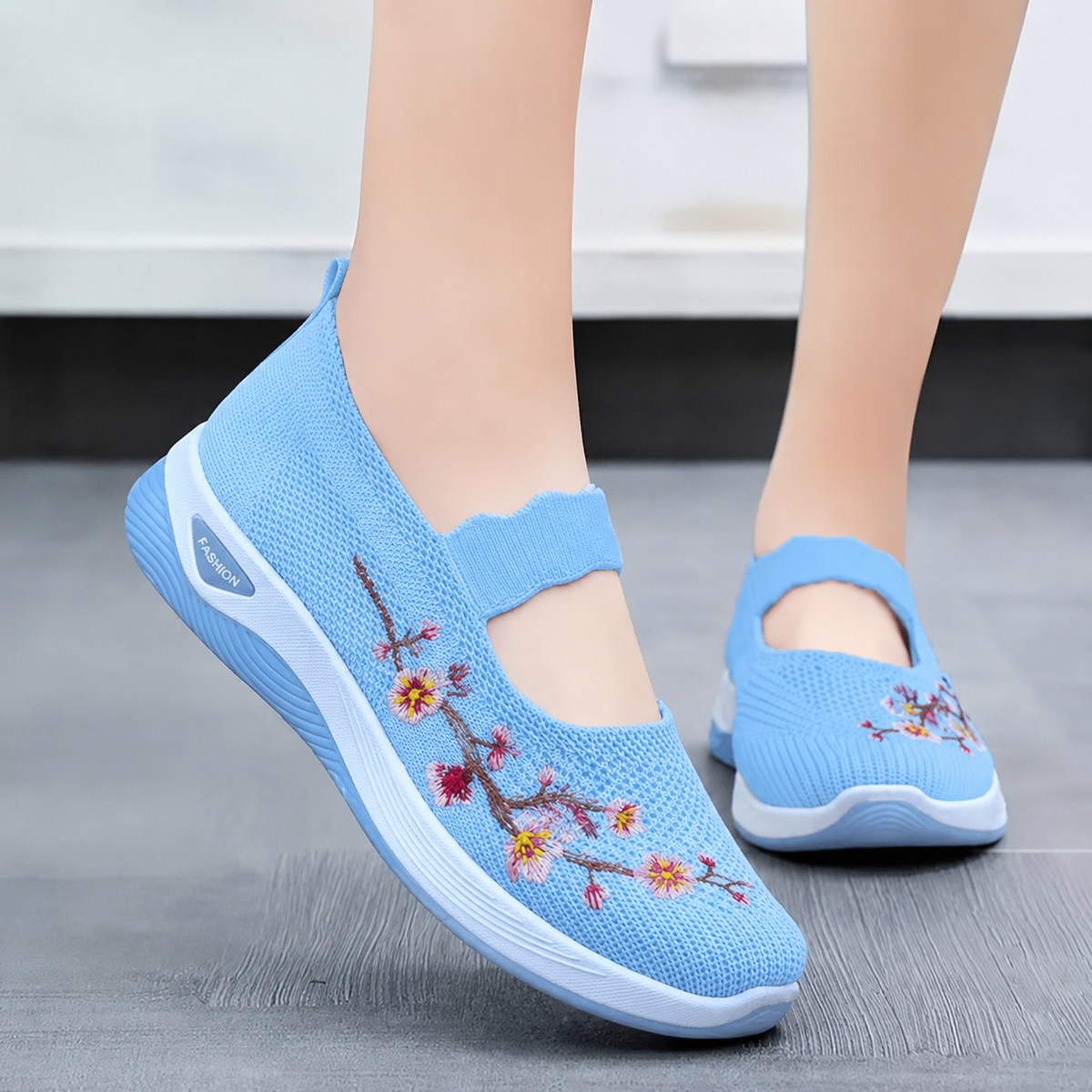 BEAUMONT NICE | BASKETS FLORALE EMBROIDÉES POUR FEMMES