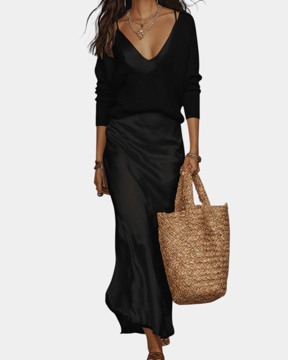 BEAUMONT NICE | ROBE EN SATIN AVEC BLOUSE POUR FEMME