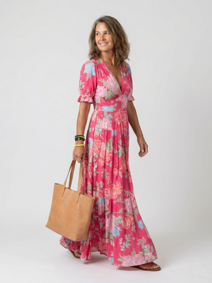 BEAUMONT NICE | CHIC ROBE MAXI FLORALE POUR FEMMES