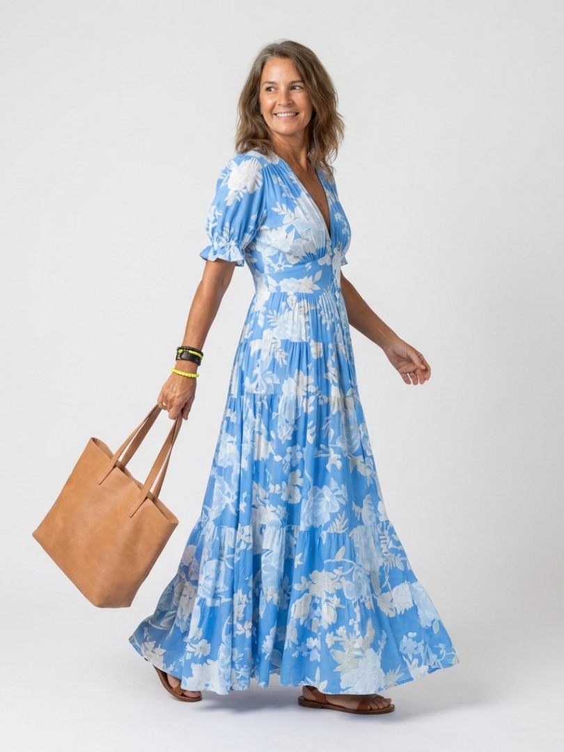 BEAUMONT NICE | CHIC ROBE MAXI FLORALE POUR FEMMES