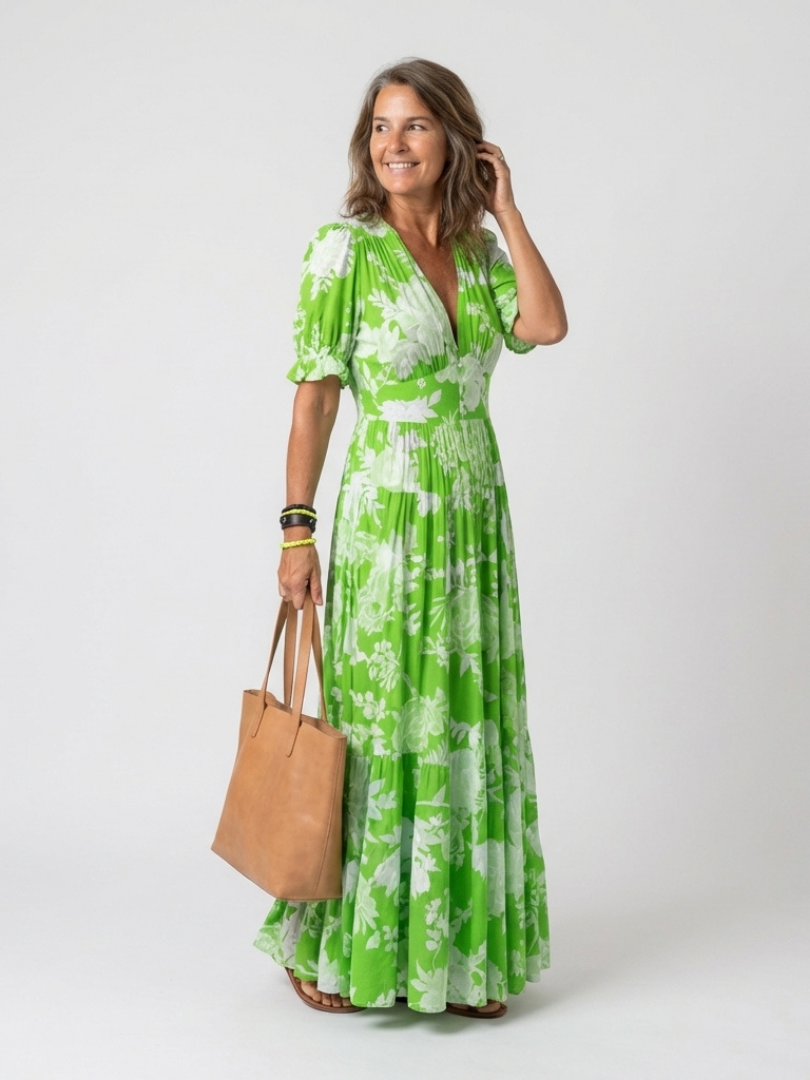BEAUMONT NICE | CHIC ROBE MAXI FLORALE POUR FEMMES