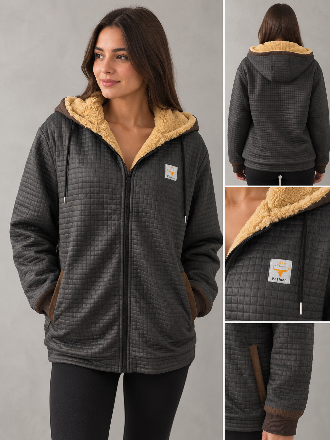 BEAUMONT NICE | DOUILLETTE À CAPUCHE EN NID D'ABEILLE VESTE POUR FEMMES