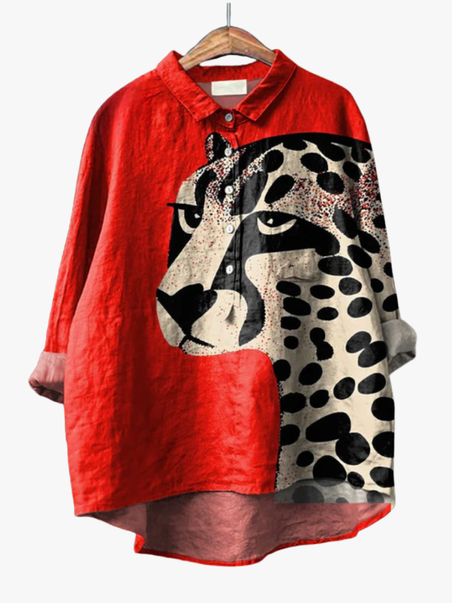 BEAUMONT NICE | BLOUSE IMPRIMÉ FÉLIN POUR FEMMES