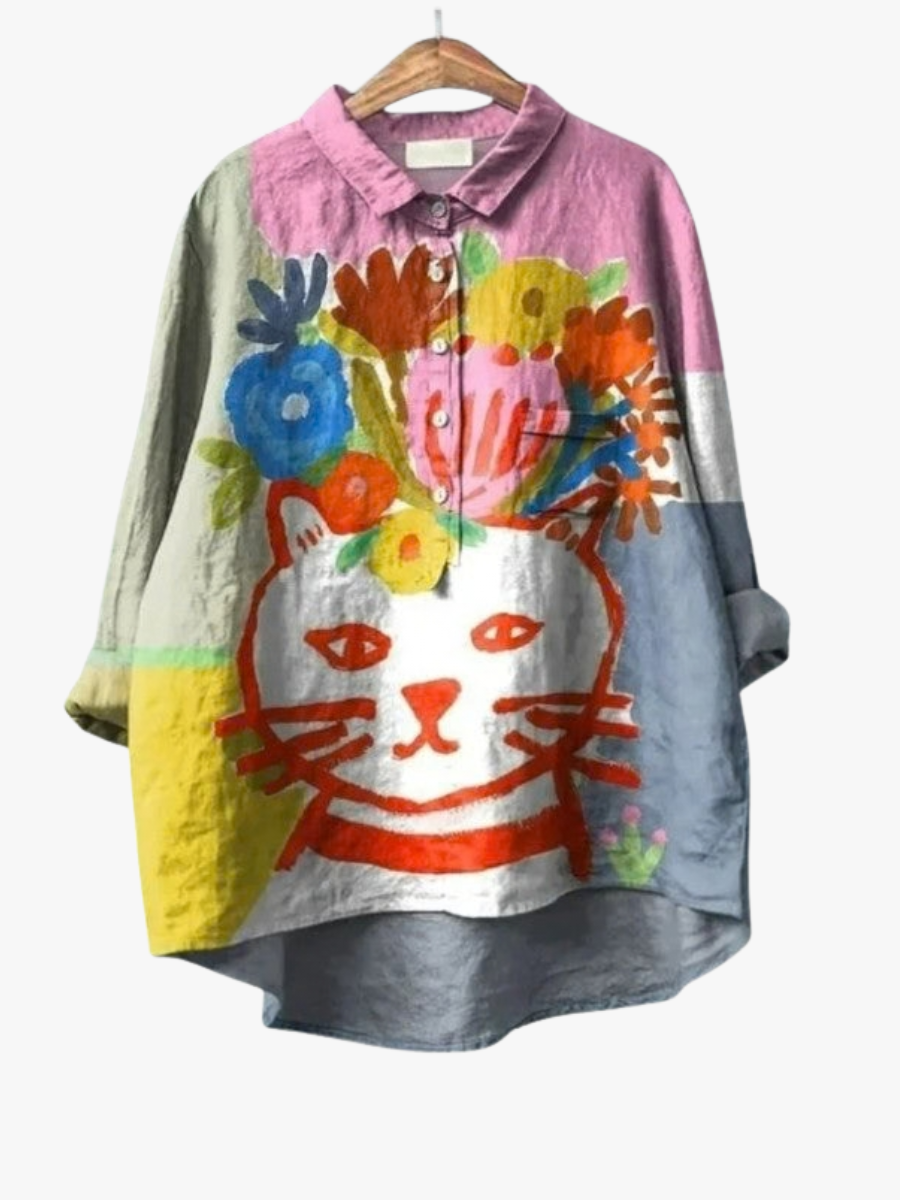 BEAUMONT NICE | BLOUSE CHAT ARTISTIQUE POUR FEMMES