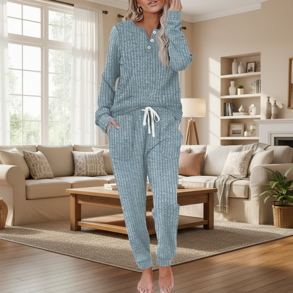 BEAUMONT NICE | ENSEMBLE DE DÉTENTE EN MAILLE CÔTELÉE POUR FEMMES