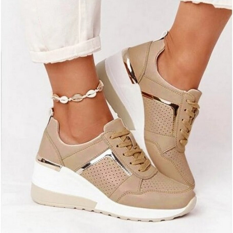BEAUMONT NICE | BASKETS PERFORÉES À TALON COMPENSÉ POUR FEMMES