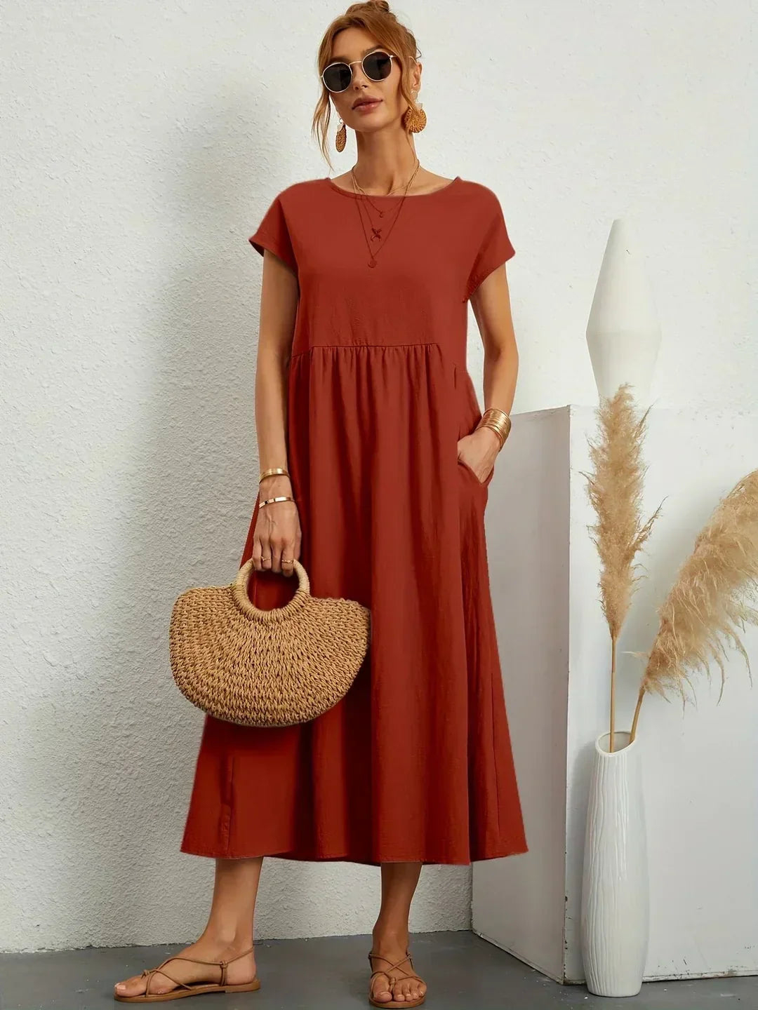BEAUMONT NICE | ROBE MIDI PLISSEE POUR FEMMES