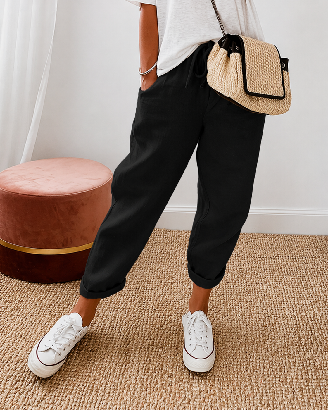BEAUMONT NICE | PANTALON LIN DÉTENDU POUR FEMMES