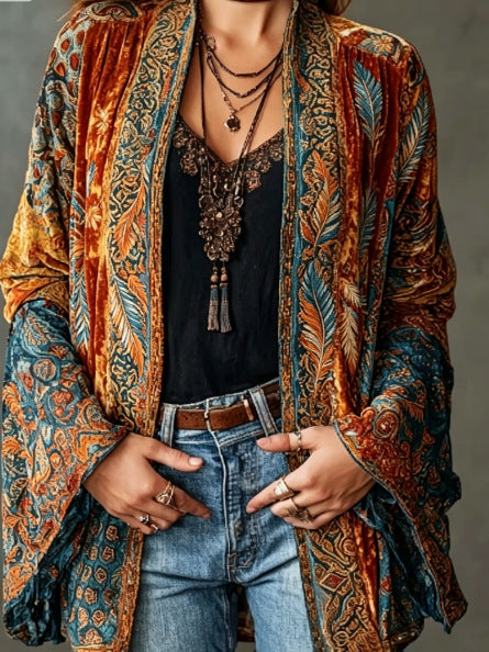 BEAUMONT NICE | VESTE BOHO EN VELOURS POUR FEMMES