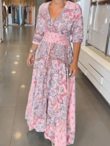 BEAUMONT NICE | MAXI ROBE IMPRIMÉE POUR FEMMES