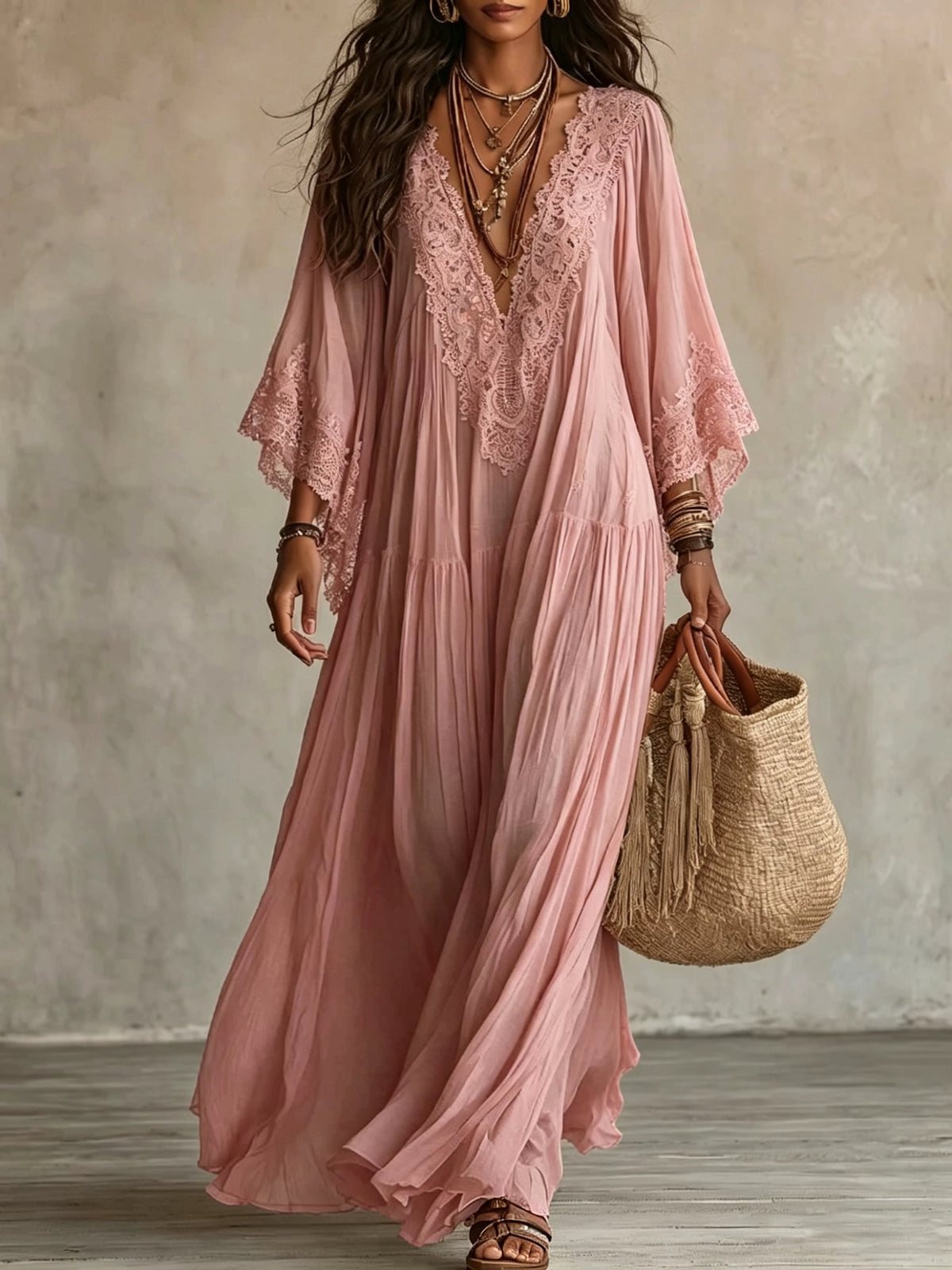 BEAUMONT NICE | ÉLÉGANTE ROBE MAXI EN DENTELLE POUR FEMMES